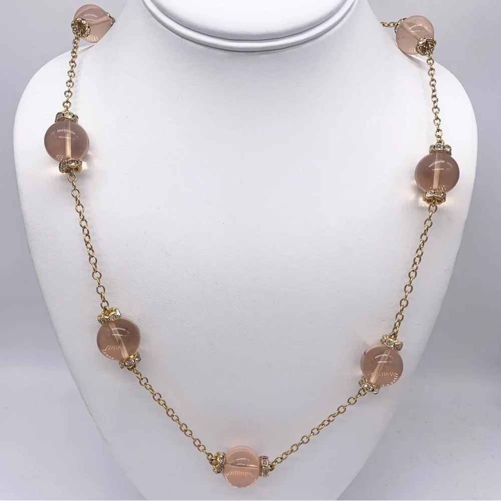 J. Crew Peach Jeweled Beaded Necklace